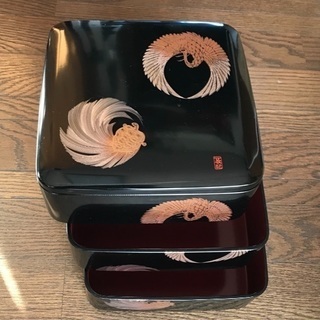 【超美品】漆塗り 三段重 重箱 お重 おせち料理などに！