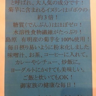 美容、ダイエットに！菊芋パウダー（菊芋粉）100gの画像