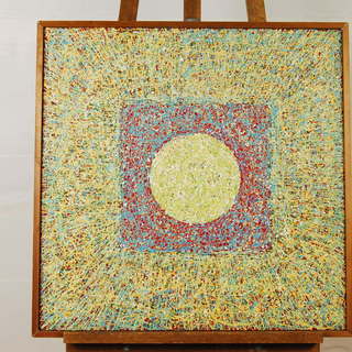 7538　油絵　Voice of time　油彩画 額装　76×...