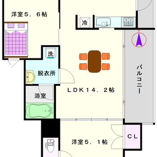 🌟滞納家賃解消サポート相談付き🌟【ＺＥＮⅡ】2号タイプ！2ＬＤＫタイプ！デザイナーズマンション☆の画像
