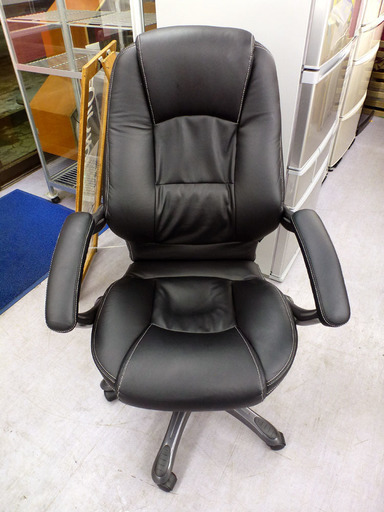 PayPay可 【手稲リサイクル】REMEX レメックス レザー調 キャスターチェア ブラック ￥11,800-