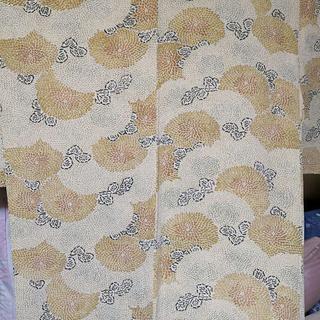 正絹袷小紋縮緬☆菊文様 巾広の画像