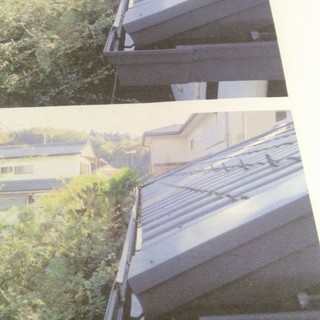 2階建ての家の樋のごみ取り
