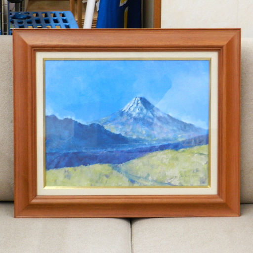 油彩 荒木 尚  「冬富士(十国峠)」 F6 一枚の繪 油絵 サイン入り ☆ PayPay(ペイペイ)決済可能 ☆ 札幌市 清田区 平岡