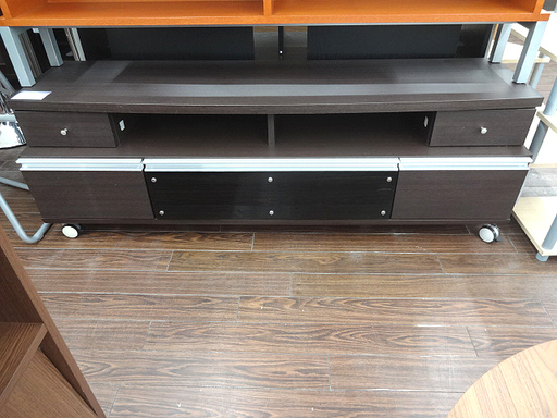 札幌 引き取り テレビボード/テレビ台 AVボード キャスター付き こげ茶系