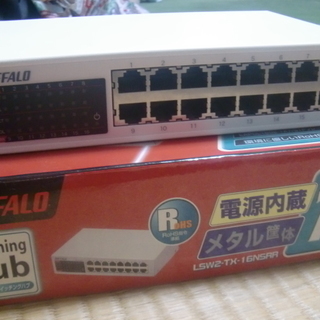 値下げ!!　◎中古｜バッファロー製 10/100Mスイッチングハブ LSW2-TX-16NSRR　￥800→￥600→￥400→¥300の画像