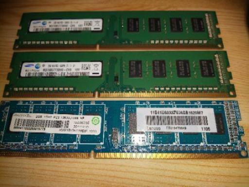 パソコン用メモリ PC3-10600U 6GBセット