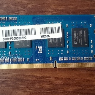 売約済【メモリ 4GB 】SO-DIMM SDRAM PC3L-12800S (DDR3-1600)	KINGSTON製の画像
