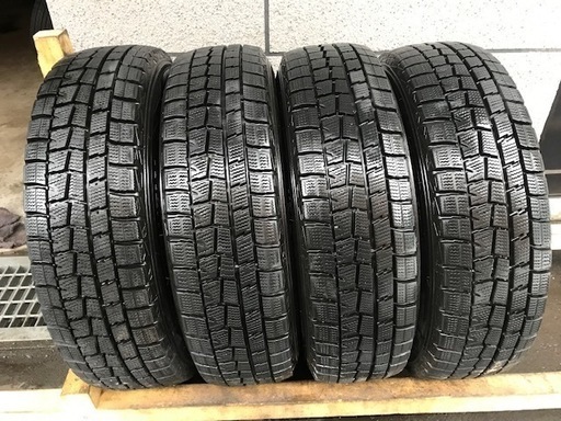 【格安早い者勝】165/70R14　ヴィッツ等スタッドレススチールセット　14×5J 100/4H ET約40　ダンロップ WM01