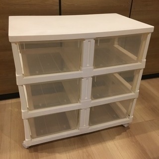 衣装ケース三段 プラスチック 美品の画像