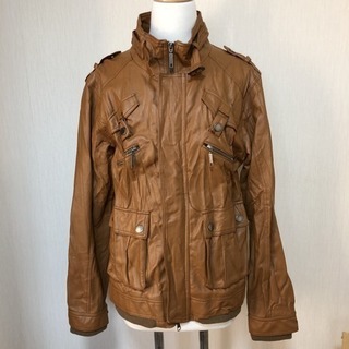 メンズ レザー調ジャケット
