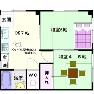 【幸悦マンション】Ｃ号タイプ！2ＤＫタイプ！古いけど安いね☆
