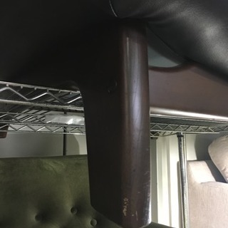 1/10　値下げ　アサヒ家具 高級 本革 日本製 1Pソファ 黒の画像