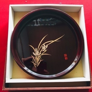 未使用 ☆ 高級 本漆塗 丸盆