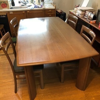 ※お取引中 0円  日進木工製 ダイニングテーブル&チェア ※取...