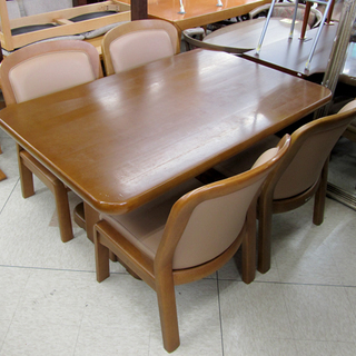 大塚化学㈱家具 ダイニングテーブルセット 幅150cm 椅子4脚 重厚 大型