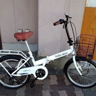 tote mini 20吋折り畳み自転車 外装6段変速/ホワイト