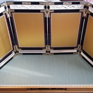 【五月人形】 金屏風と人形台セット　収納箱付き