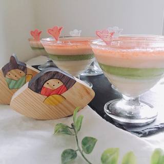 マクロビひな祭り桜クッキー＆三層プリン作り教室♪の画像