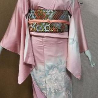 👘 正絹 訪問着 ワンポイント刺繍 ★トールサイズ 美品 身丈166 裄丈67の画像