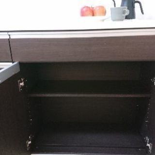 ◆中古美品◆キッチンカウンター/キッチンキャビネット/収納アイランドキッチン幅120cmバーカウンターの画像