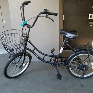 ミニ自転車 20インチ 黒 ブラック(6段ギア)