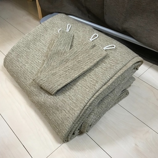 2級遮光カーテン 100×240cm 2枚組 薄いブラウン系