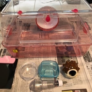 ハムスターゲージ&小物一式（ヒーター付き）