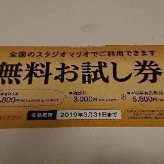 スタジオマリオ 無料 お試し券