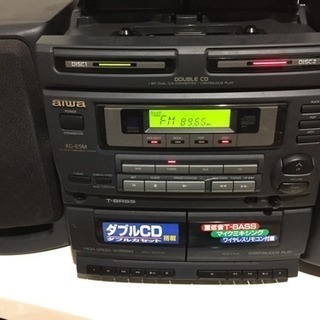 ジャンク ダブルカセット 持ち運び  ミニコンポの画像