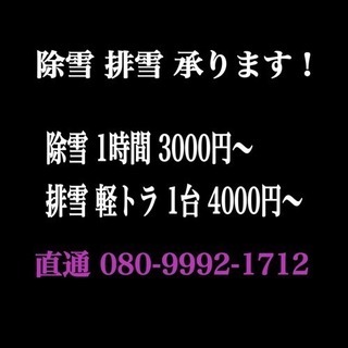 除雪 排雪承ります。