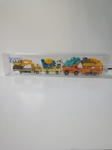 KATOミニカーケース　油圧ショベル　ダンプトラック　ミキサー車　振動ローラー　ブルドーザー　クレーン車　レッカー車　ダンプ　8台 　希少品