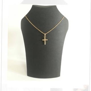 ✟新品！クロス・クリスタルネックレス✟未使用！の画像