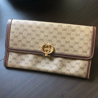 GUCCI / グッチ ◇ ロゴデコ オールドグッチ 長財布 ベージュ