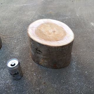 薪割りに！広葉樹ケヤキの薪割り台。直径３０cm高さ２０cm。