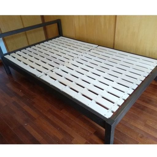 【受渡し完了】無印良品　セミダブルベッド　タモ材