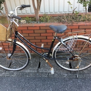 配達あり 27インチ ブラック中古自転車 オートライト 6段ギア