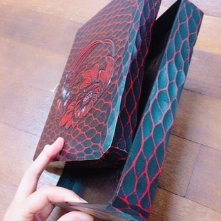 高級。鎌倉彫り。新品未使用。小箱BOX。天然木。の画像