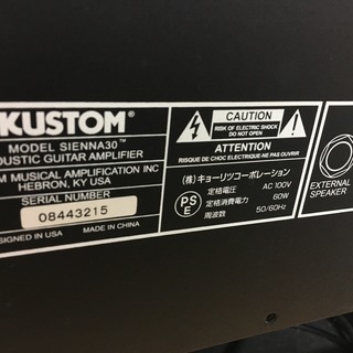 KUSTOMアコギ用アンプ SIENNA30 ジャンク品の画像