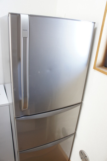 東芝 TOSHIBA 3ドア ノンフロン冷凍冷蔵庫 339L GR-34ZV（N） 2009年製 直接引取