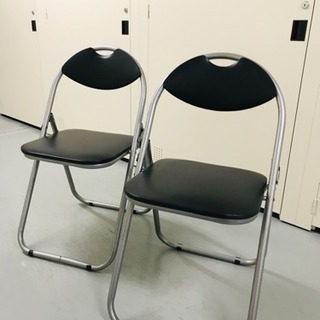 パイプ椅子 折りたたみチェア 2個