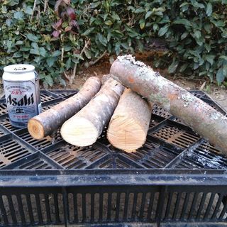 【在庫30kg程度】広葉樹ミックス丸薪！（丸１年乾燥）。含水率１...