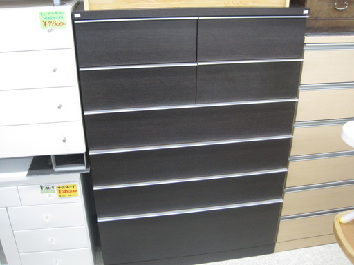 6段チェスト 衣類収納タンス ブラウン/ダークカラー 美品 大型収納家具 たんす札幌市西区西野