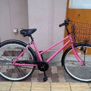 AFFICHE 26吋シティサイクル (ピンクｘブラック)