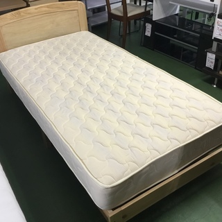 現状品！シングルベッド ベッド シングル マットレスあり 木製 ウッド 引出なし シンプル ナチュラル