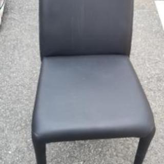 黒のレザーイス　1脚　【美品】　ダイニングチェア等