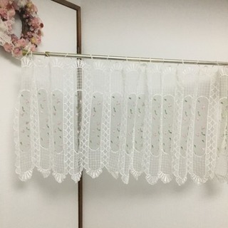 【新品】値下げしました！レース 薔薇刺繍カフェカーテン