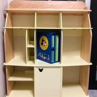 【交渉中】ディズニー英語システム 収納棚　DWE　BOOKCASE（ブックシェルフ）「白木(パイン材)」 & お試し教材付き