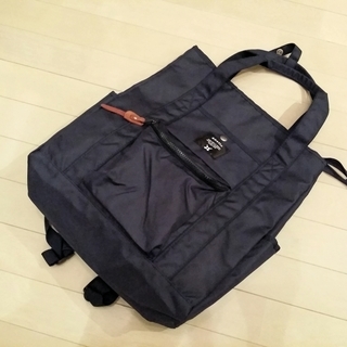 美品■anello■2wayリュック■ネイビー■大容量■ユニセックス