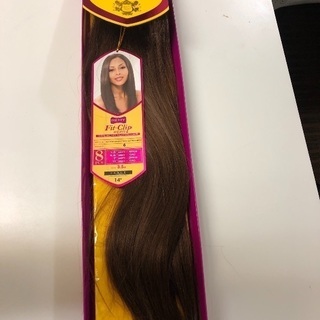 値下げ！新品未使用ヘアエクステン毛ブラウンの画像